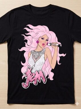 Jem Custom Made Black Graphic Tee
